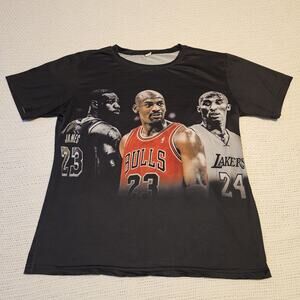 Kobe Bryant Michael Jordan Lebron James Basketball GOAT Tribute Graphic T-Shirt
